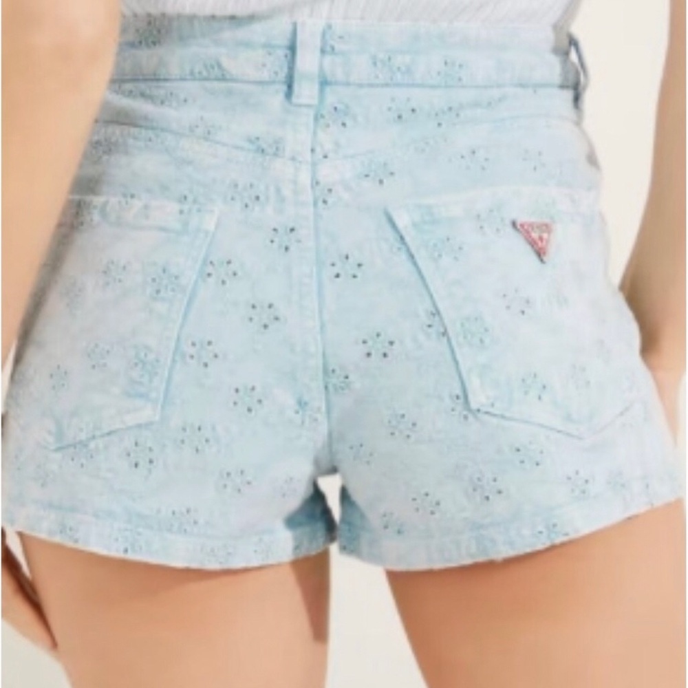Guess Floral Paisley Blue Jean Shorts